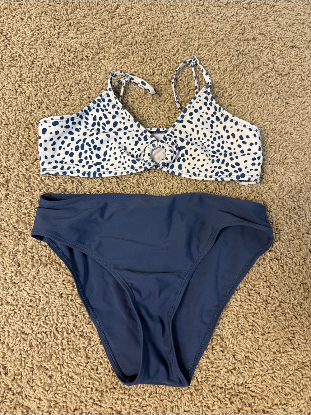 SHEIN White & Navy Girls Two-Piece Bikini Set